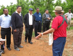 Visites d'inspection De représentants du Pacifique (Tuvalu, Kiribati, Tonga) dans des propriétés agricoles australiennes. [ABC: Jeff Waters]